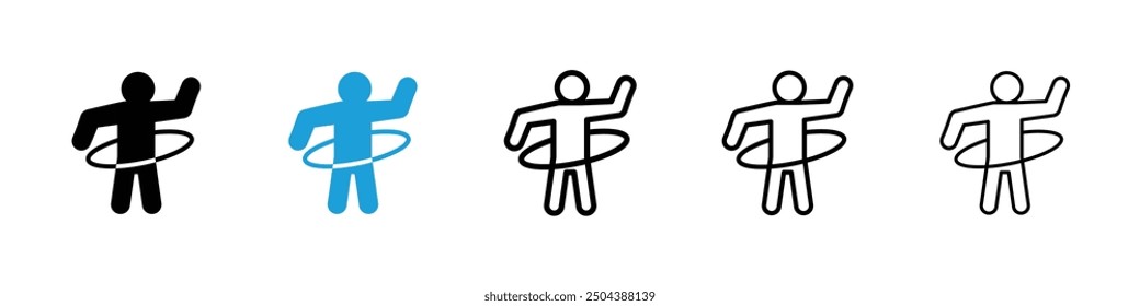 People Hula hop icon in black and blue colors