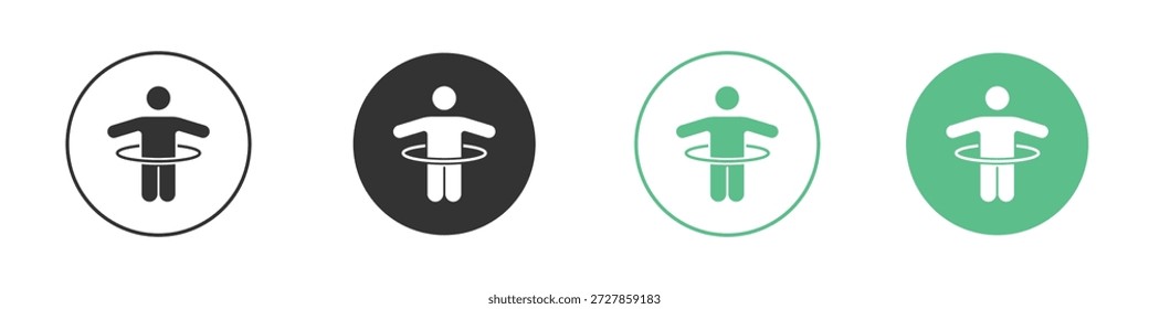 Menschen Hula Hop Symbol in solidem Stil kann für Web, mobile, ui