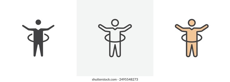 People Hula hop icon symbol collection on white background.