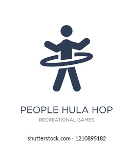 People Hula hop icon icon. Trendy flat vector People Hula hop icon on white background from Recreational games collection, vector illustration can be use for web and mobile, eps10