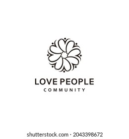 People Human Community, Love Heart Logo Design Inspiration