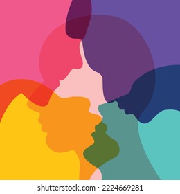 People, human concept. Abstract color background. Vector ilustration.