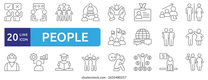 People Human Figures and Characters Vector icon set