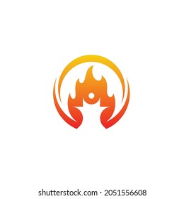 People Human Fire Simple Logo Design Inspiration