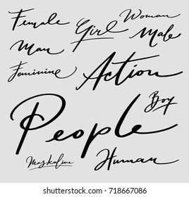 People and human hand written typography. Ready to use it. Good use for logotype symbol cover label product brand poster title or any graphic design you want 
