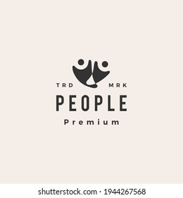 people human hipster vintage logo vector icon illustration