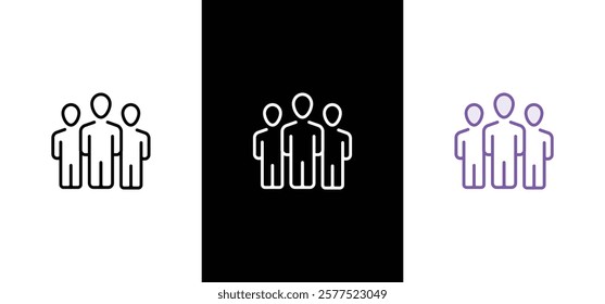 People, human, person thin line icon set. Containing participants, group, team, organization, community, population, audience, member. Vector illustration