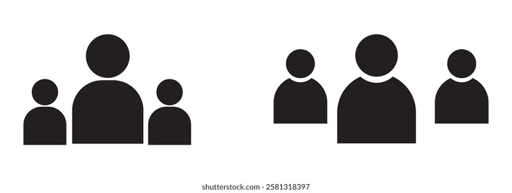 People, human, person thin line icon set. Containing participants, group, team, organization, community, population, audience, member. Vector illustration