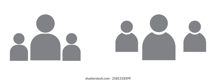 People, human, person thin line icon set. Containing participants, group, team, organization, community, population, audience, member. Vector illustration