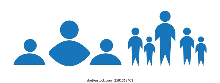 People, human, person thin line icon set. Containing participants, group, team, organization, community, population, audience, member. Vector illustration