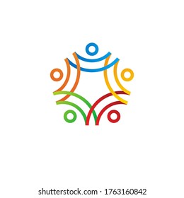 people human together family logo vector icon illustration