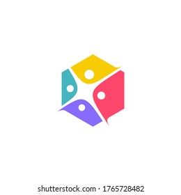 people human together family logo vector icon illustration