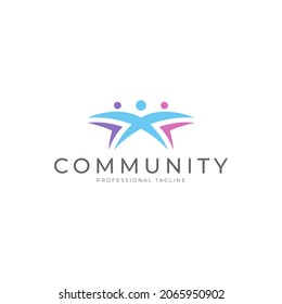 People human together family unity logo design