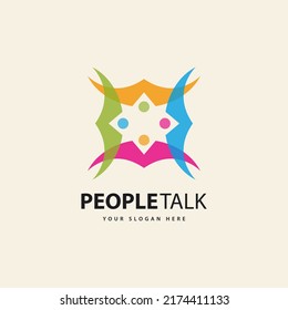 People or human unity chat bubble icon logo design