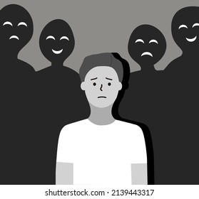 People Humiliating Victim Depressed Boy Bullying Stock Vector (Royalty ...