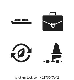 people icon. 4 people vector icons set. recycling, boat and briefcase icons for web and design about people theme