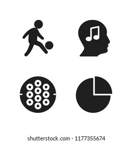 people icon. 4 people vector icons set. profile, man silhouette playing soccer and hockey icons for web and design about people theme