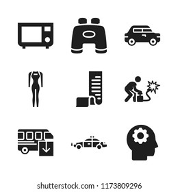 people icon. 9 people vector icons set. worker, car and bus icons for web and design about people theme