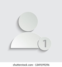   people icon . add a new contact icon  with shadow on a grey background