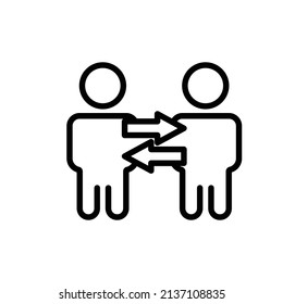 People icon with arrow. businessman. line icon style. suitable for team work icon. simple design editable. Design template vector