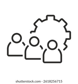 people icon, artificial intelligence, flat vector illustration on white background