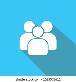 people icon blue background with flat shadow