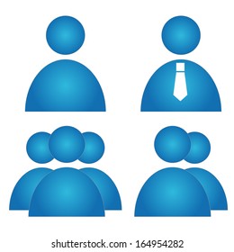 People icon. Blue. Vector illustration