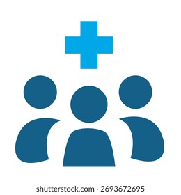 People Icon Blue and White Vector | Symbol | Icon