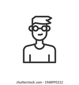 People Icon Boy glasses Vector Illustration