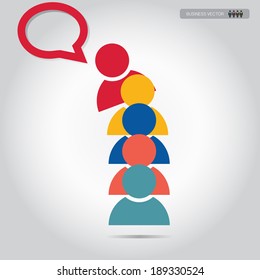 people icon with bubble thinking