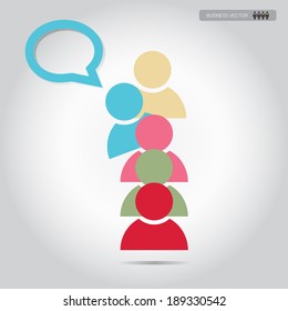 people icon with bubble thinking