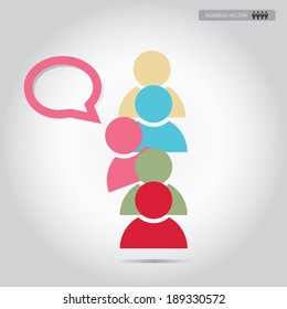 people icon with bubble thinking