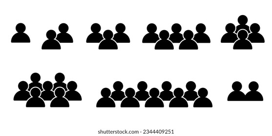 People icon. Cartoon group of people. User profile group. icons for work, meeting, business, teamwork or management symbol. for online training presentation. Hiring idea. Person logo. Account sign.