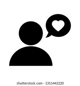 people icon with chat icon. heart symbol
