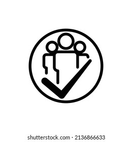 People icon with check mark. businessman. line icon style. suitable for team work icon. simple design editable. Design template vector