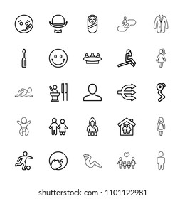People Icon. Collection Of 25 People Outline Icons Such As Baby Food, Man, Casino Girl, Group, Screwdriver, Sick Emot, Facepalm Emot. Editable People Icons For Web And Mobile.