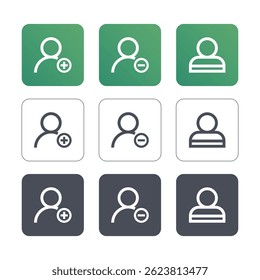 People icon collection Button set. Vector icon illustration