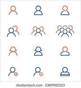 People icon collection set editable free vector image