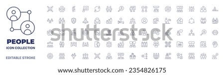 People icon collection. Thin line icon. Editable stroke.