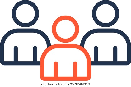 People Icon Color Line Vector Illustration