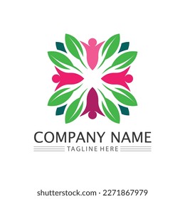 Grupo de trabajo de la comunidad People Icon Diseño de la ilustración del logotipo Vector