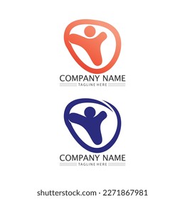 People Icon community work group Vector  logo illustration design