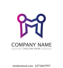 Grupo de trabajo de la comunidad People Icon Diseño de la ilustración del logotipo Vector