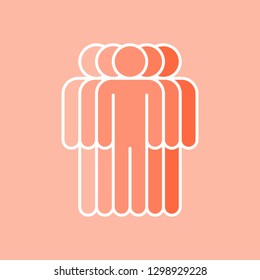 People icon. Crowd sign. Persons symbol. Five men stand with their hands down. The design graphic element is saved as a vector illustration in the EPS file format.