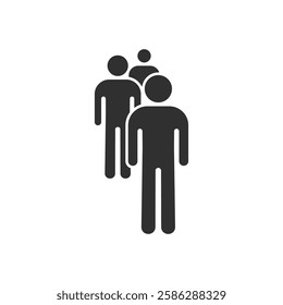 people icon, crowd of stickman, illustration queue, human silhouettes, sticks figure of a man, person is isolated against a transparent background