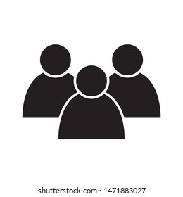 People icon design. People icon flat style design. Icon of people in black color on white background. Group of people icon. Vector illustration.