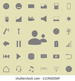 People icon. Detailed set of minimalistic icons. Premium quality graphic design sign. One of the collection icons for websites, web design, mobile app on colored background