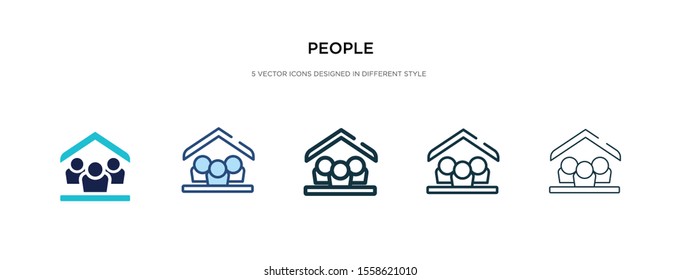 people icon in different style vector illustration. two colored and black people vector icons designed in filled, outline, line and stroke style can be used for web, mobile, ui