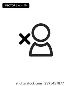 el icono de personas no funciona o tiene problemas, el icono de perfil no se conecta, el icono de carácter. ilustración