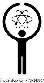 People icon embracing concept - science, technology, knowledge, and discovery.